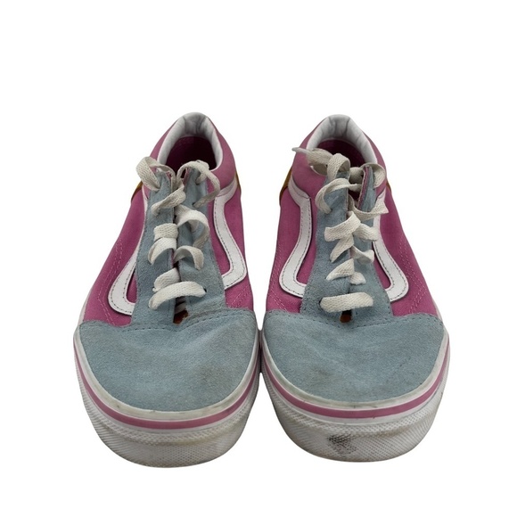 Vans Fuchsia Pink White Color Block Old Skool Sneakers Size 6 Girl's - Picture 3 of 8